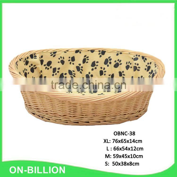 Wicker oval inner cushion wholesale rattan dog bed