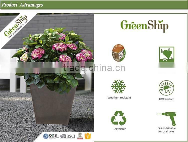 Decorative Square Flower pots wholesale From Greenship/20years lifetime/ lightweight/ UV protection/ eco-friendly