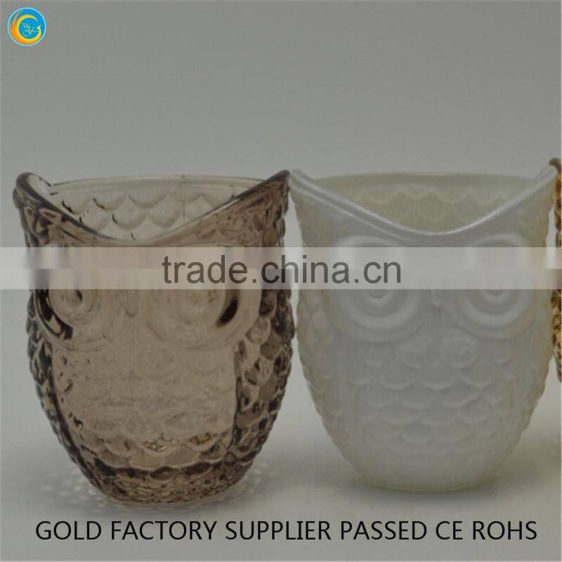 Owl head shape gold white candlestick holders luxury candle sale