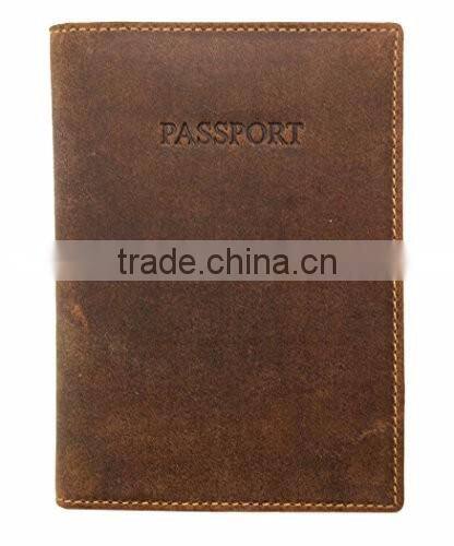 RFID blocking id card holder travel leather passport holder