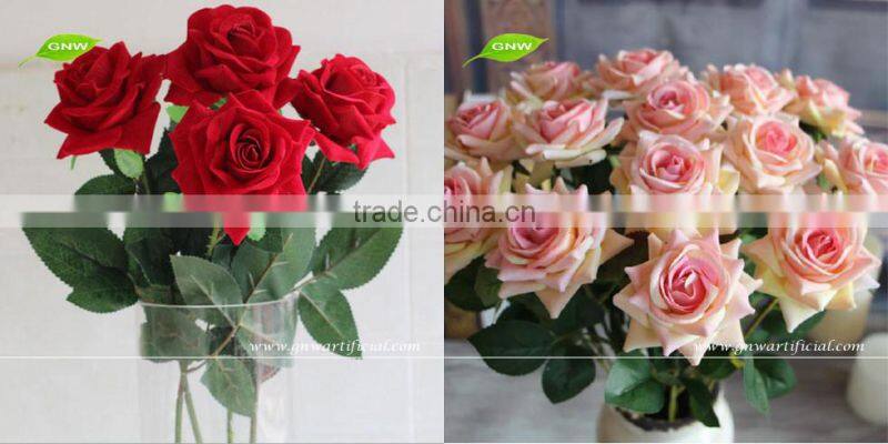 GNW FLS01 Artificial Flower Rose Bundle Real Touch Good Quality Factory Wholesale for Wedding Decoration