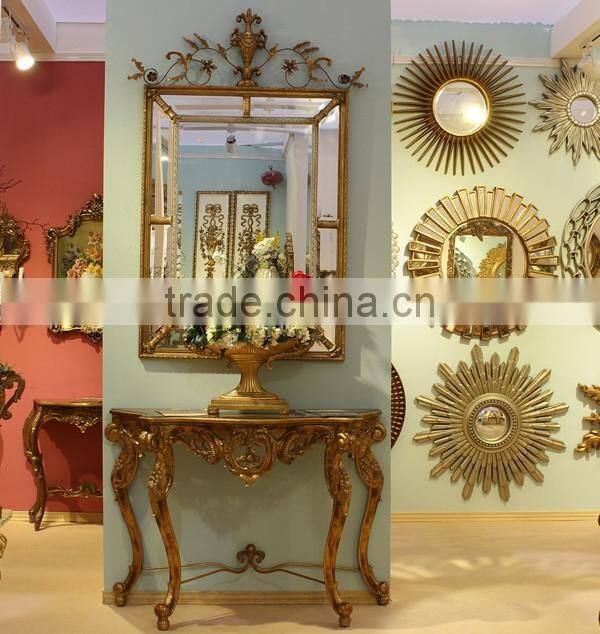 Hot Sales Living Room Furniture Console Table With Solid Wood Framed Mirror With Metal