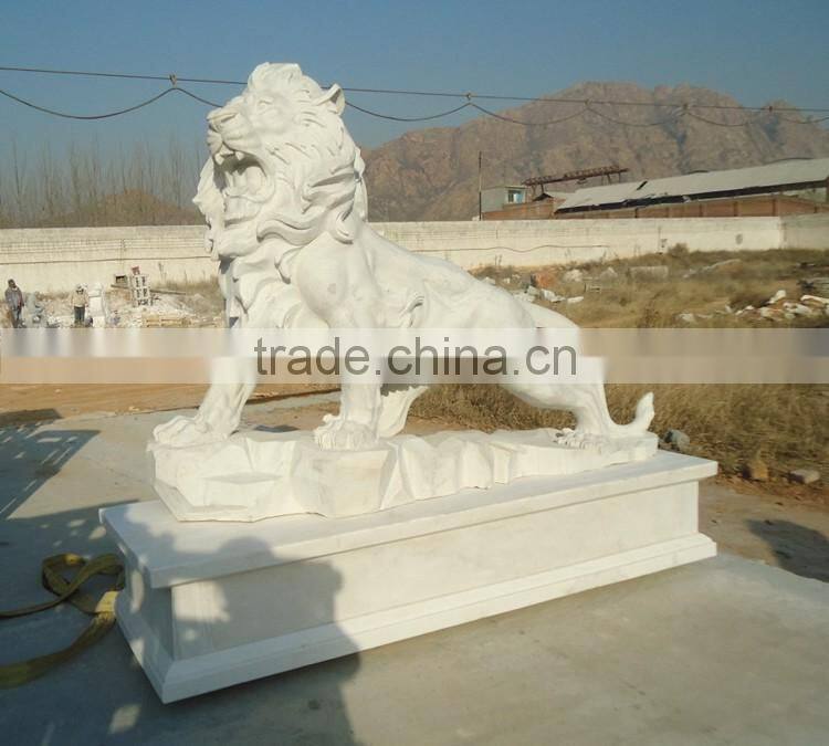 large sculptures gate gardian garden decoration lion marble statue for sale
