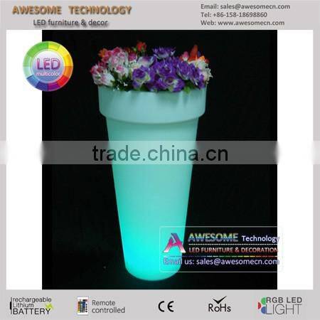 Tall tapered round led planter pot led vase(48*48*96cm)