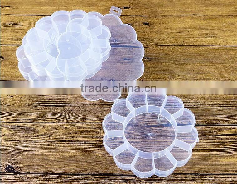 PP Plastic Flower shaped Storage Box Small parts Kits Beads Storage Case Boxes With 13 Compartments