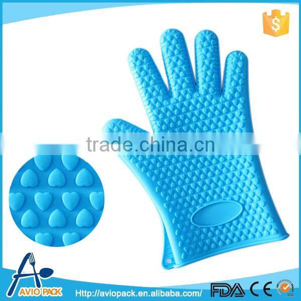Wholesale heat resistant silicone gloves for BBQ, baking, cooking