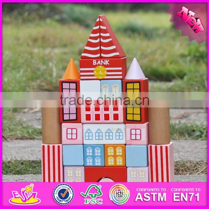 2017 new design 100 pieces kids preschool building toy wood blocks for sale W13A130