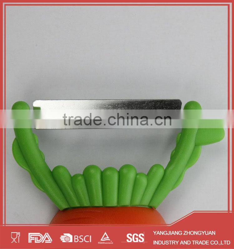 Stainless steel Y shaped peeler with magnetic carrot shaped handle