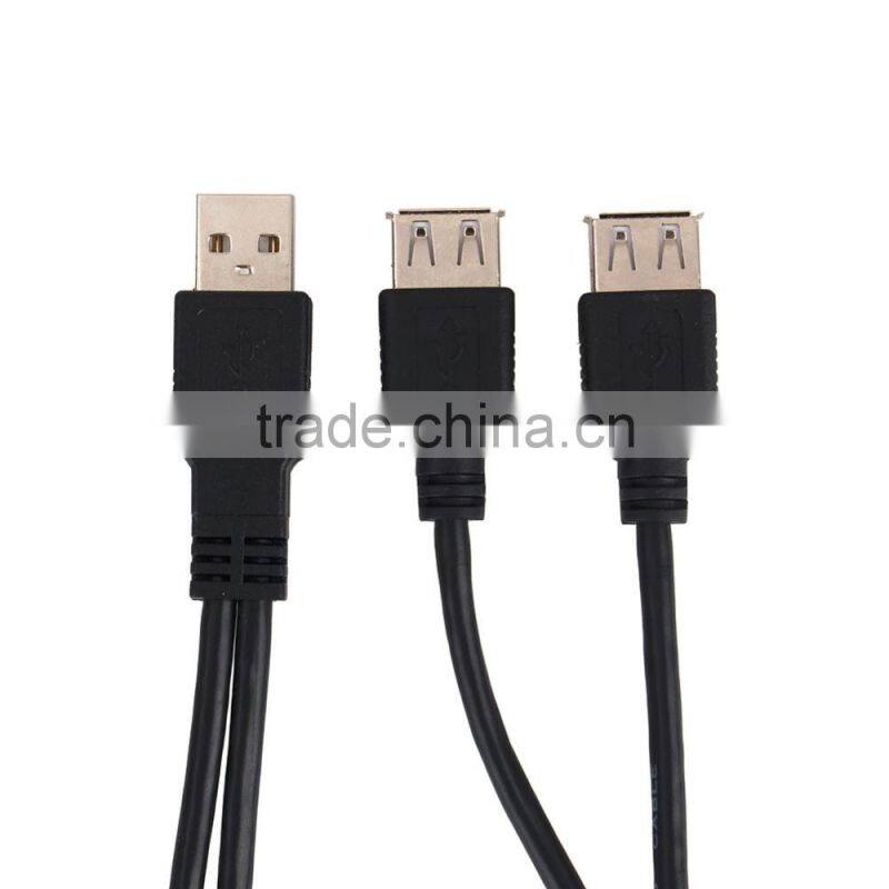 2016 new USB 2.0 Male to 2 Dual USB Female Jack Y Splitter Hub Adapter Cable