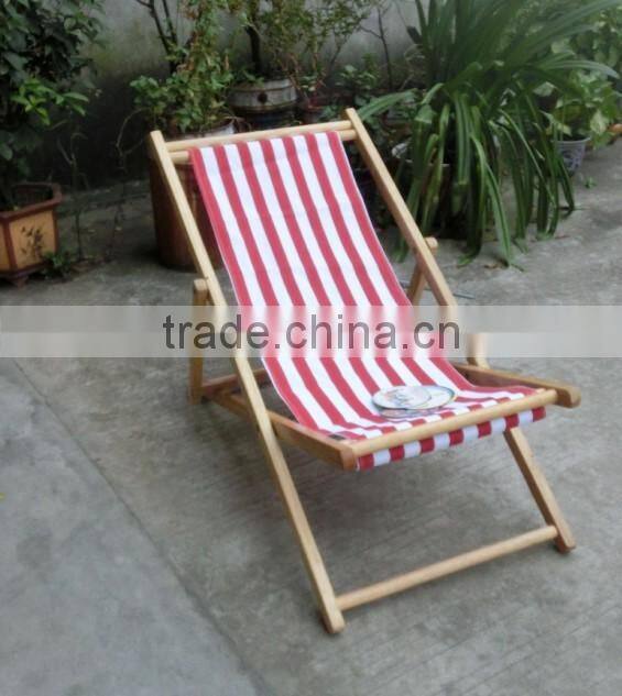 Outdoor portable Wooden Beach Folding Chairs with canvas Wholesale