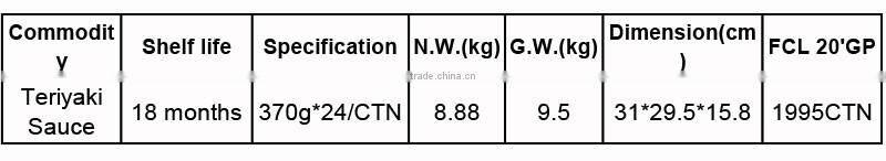 HALAL 370g/12oz Japanese Sushi / Eal Teriyaki Sauce BBQ Barbecue sacue