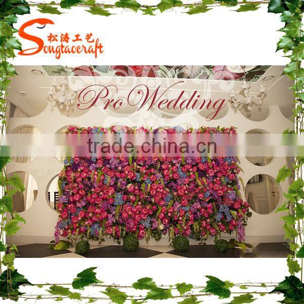 New Design In Alibaba China Artificial Flower Wall Backdrop for Wedding Decoration