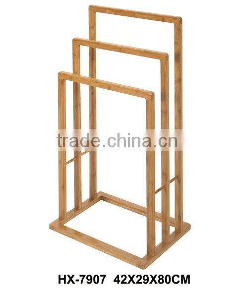new product bamboo bathroom towel rack stand