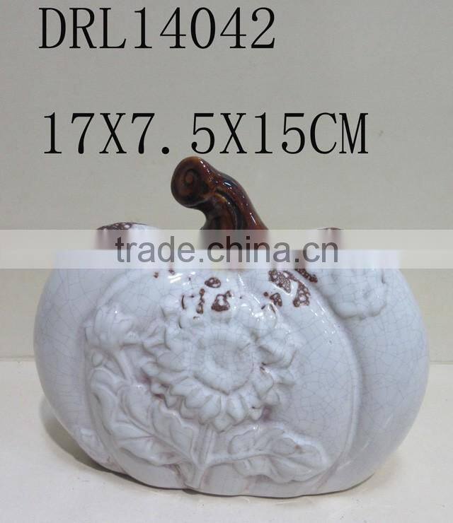 holloween flower pattern on ceramic pumpkin festive decorations