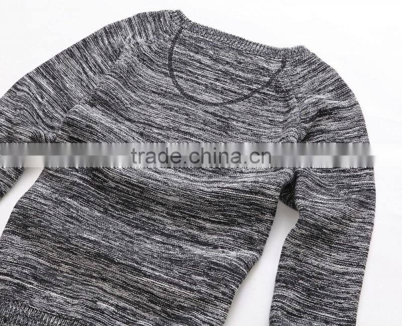 European fashion design color combination pullover knit sweater