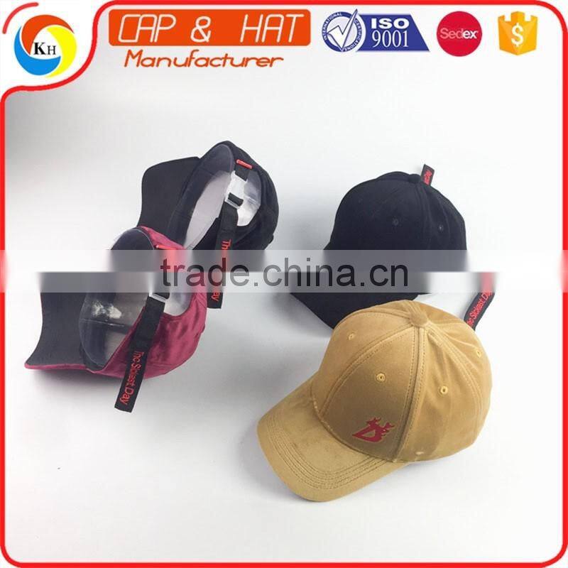 Flat Embroidery Baseball Cap Velvet Fabric Dad Hat