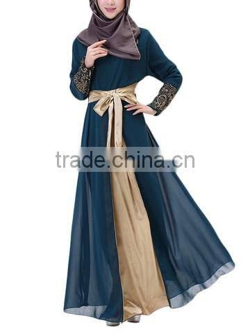 new model abaya in dubai Hijab Style Embroidery Chiffon Patch Abaya