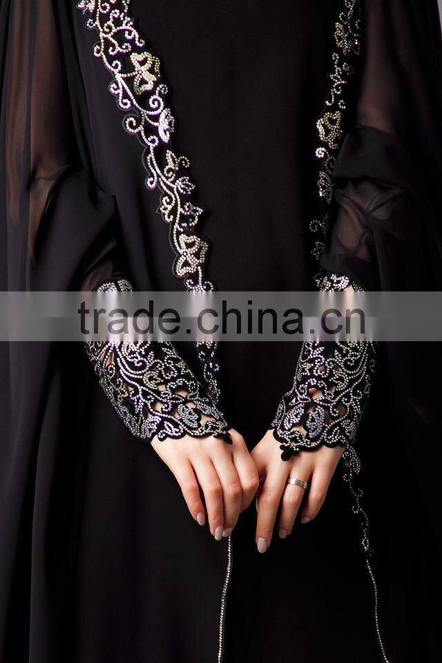OEM services dubai fashion abaya 2014 black abaya