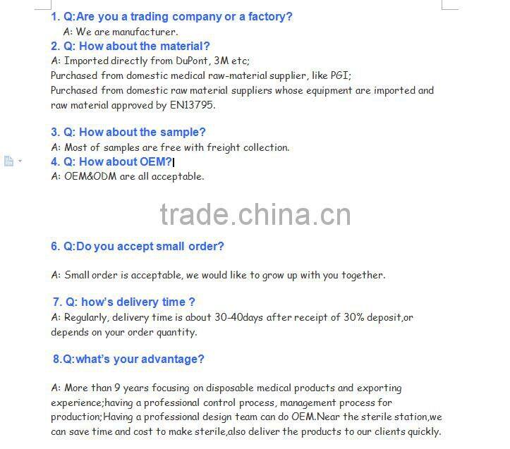 Urology Set TUR Drapes Packs With Collection Pouch , Surgcial Gown