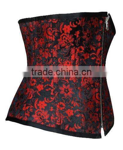 NEW Rain Red Flower Printed Ann Cherry Sexy Women's Corset Latex Waist Training Cincher