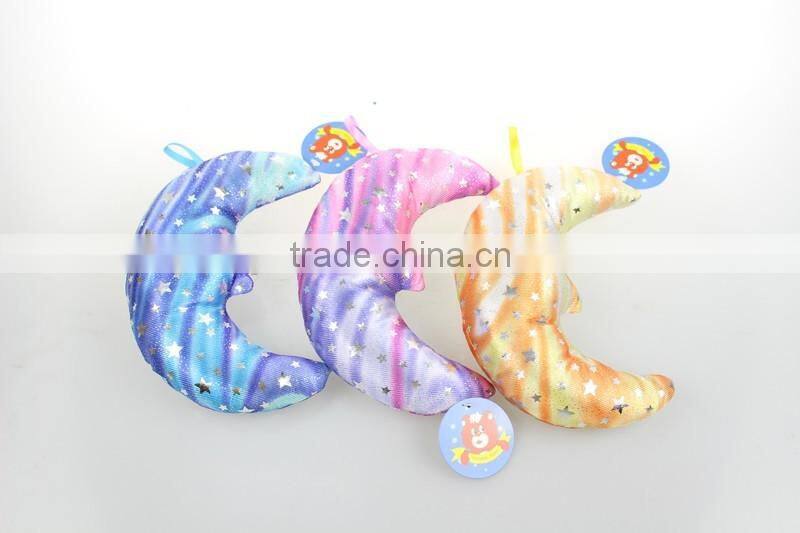 Plush bling bling free sample cheap relax moon pillow toy