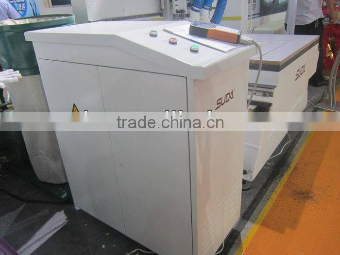SUDA multistage heads cnc router --1300*2500*210mm ,3 pcs high speed 3 kw spindle motor, ATC machine