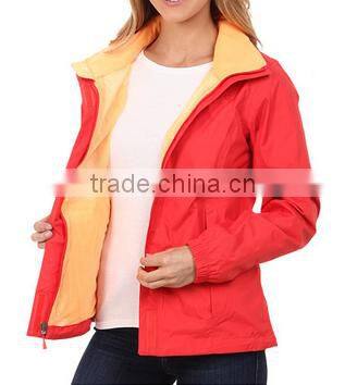 Women's 100% Nylon water proof hoodie jacket