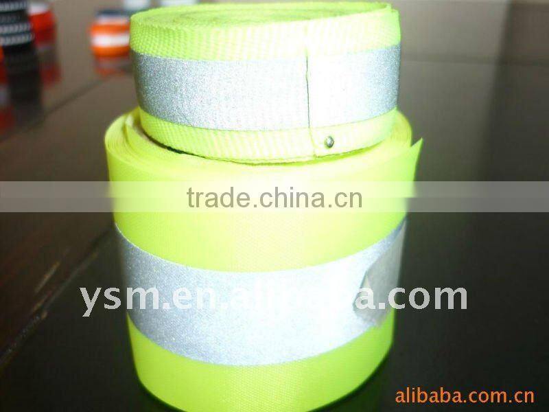 Eco friendly and high visibility reflective webbing sewing on the safty clothing or shoes
