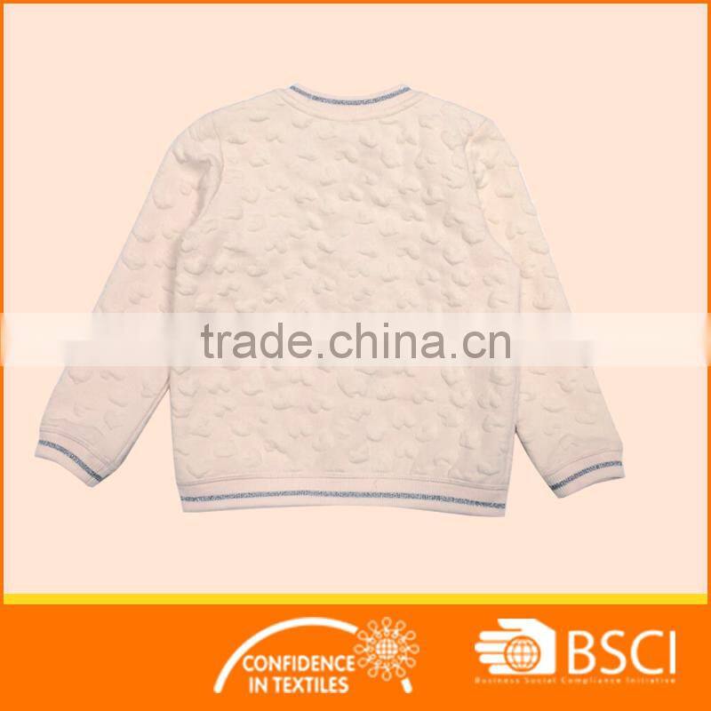 without hood zip up heart jacquard design kid jacket