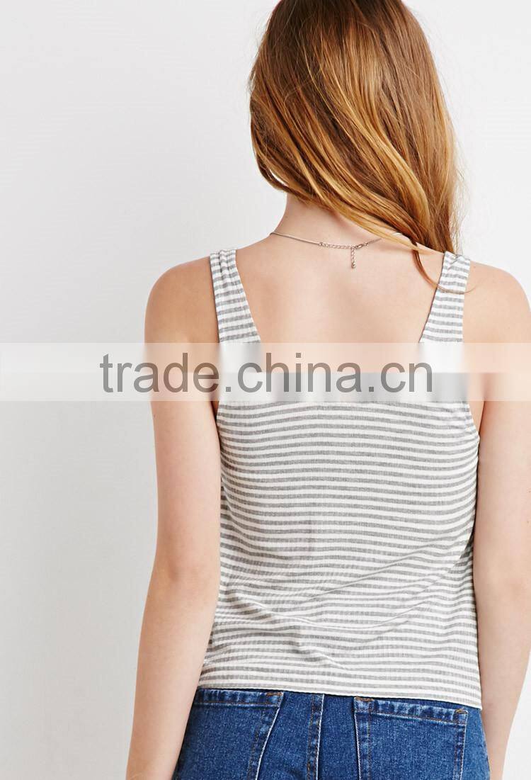 Summer U Neck Henley Sexy Girl Tank Top