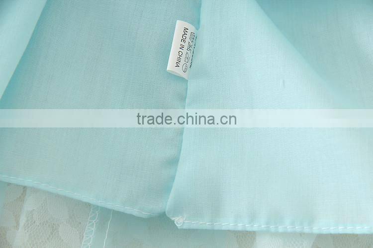 Hot selling cotton chiffon baby girl summer dress beautiful chinese dresses for children kid dresses blue