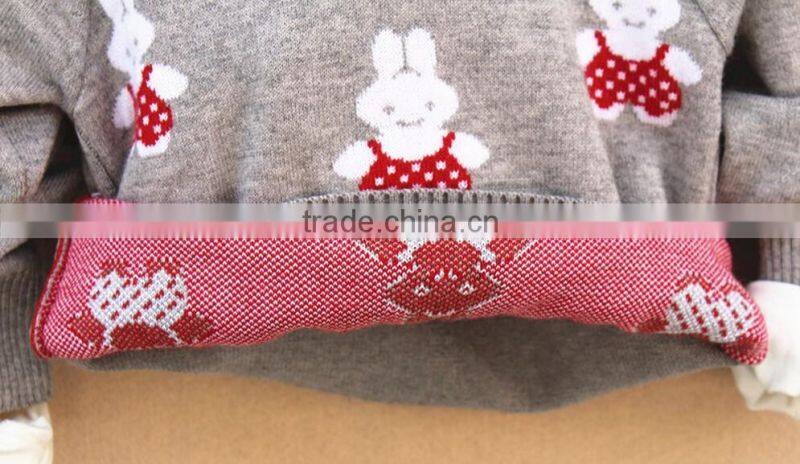 sale custom sweet rabbit embroidered kids knitted jumpers