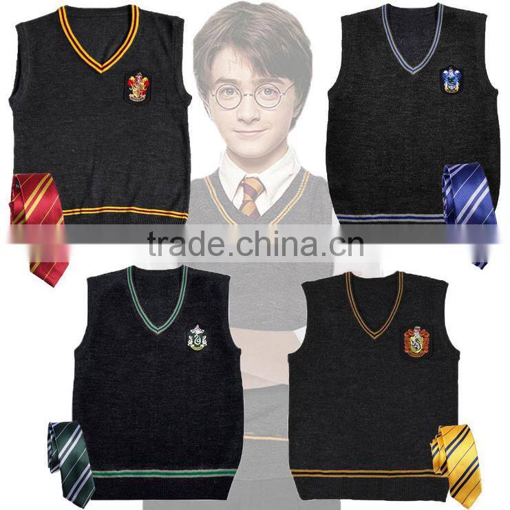 Harry Potter Sweater Cosplay Wool V-Neck Vest Uniform Fancy Dress Xmas Gift