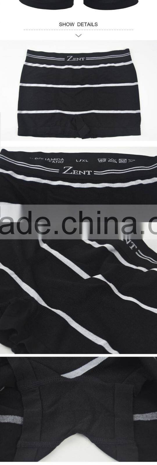 HSZ-0007 Satin sexy panties soft tough without boys black underwear with Silver Fiber for men