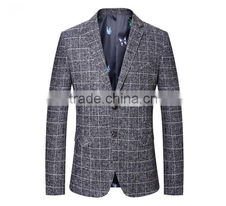 Wholesale Custom Style Fashion Suit Jacket Blazer Checked Men'S Suits For Sale