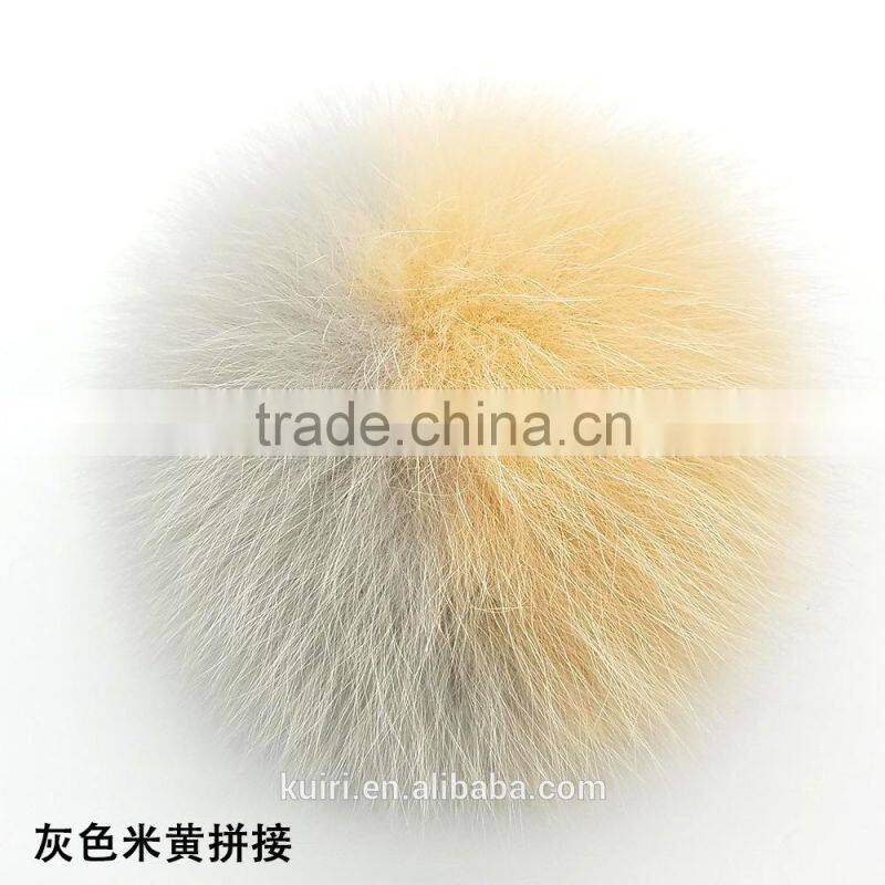 Multicolor genuine fox pom poms with 12cm