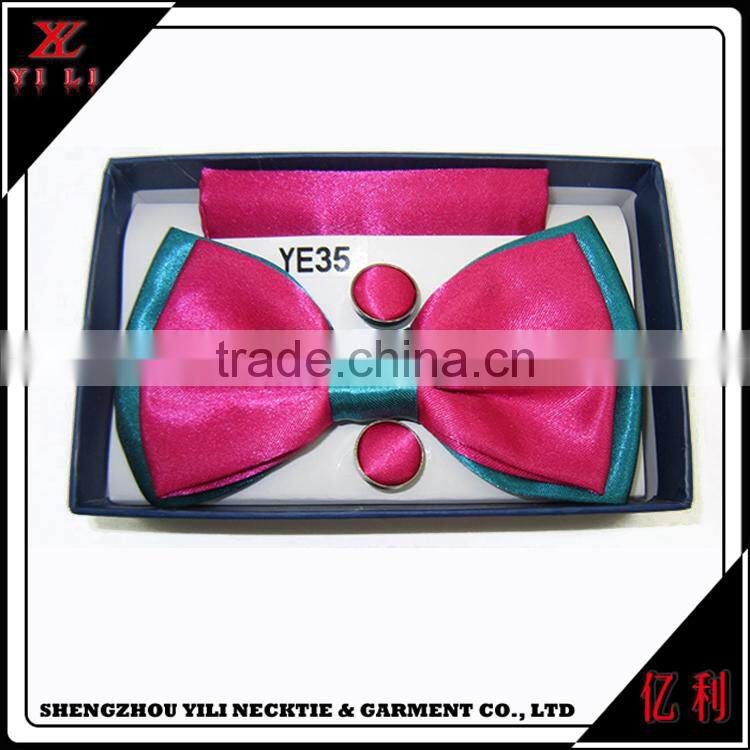 Nice design cheap fashion colorful 100% silk bowtie plain