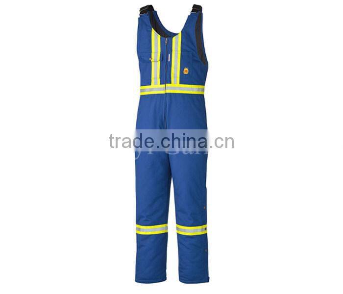100%cotton fire protection anti static taped workwear bib and brace