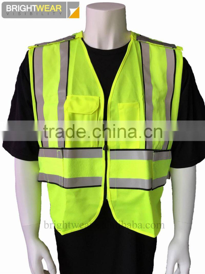 ANSI 107 public 5 point breakaway style yellow high visibility vest