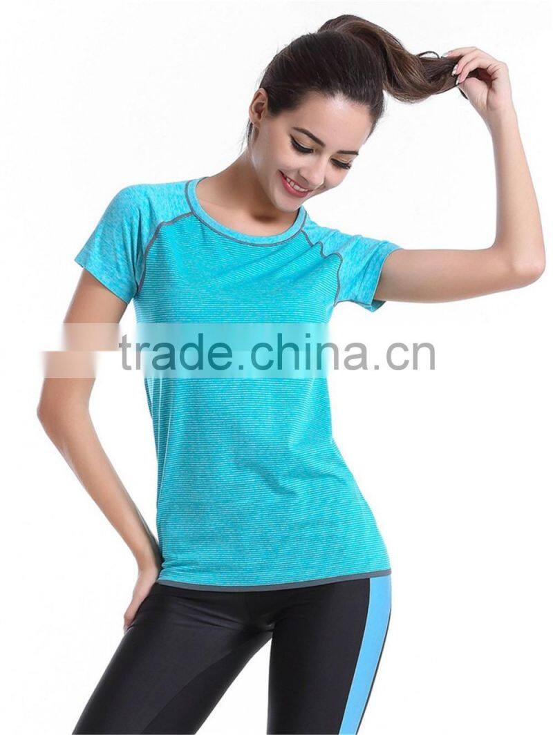Womens Quick Dry Short Sleeve Sport Gym Running Athletic Wear Tee T Shirts Tops