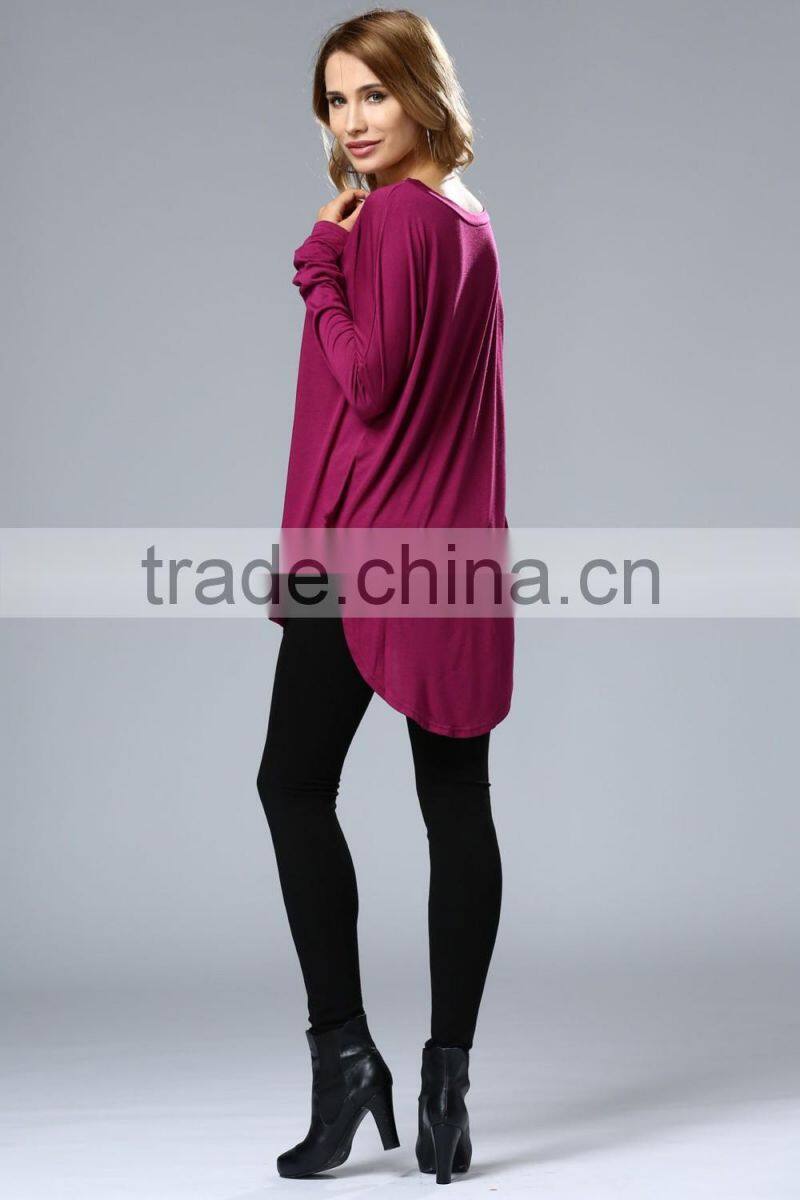 Factory direct soft long sleeve large size old fashion blouse for wholesale 2017