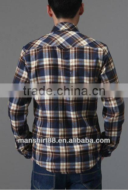 Latest design fancy 100%Cotton Single velvet Checked thickening Shirt for men with spread collar S,M,L,XL,XXL