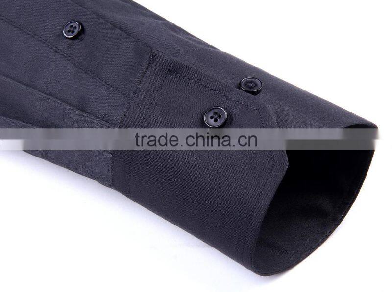 2017 new style solid color mens shirt long sleeve