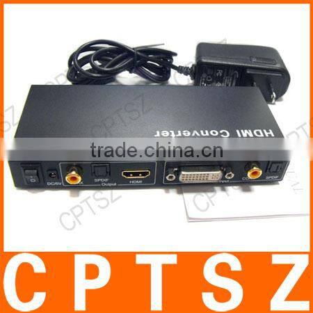 DVI + COAX/SPDIF Digital AUDIO to HDMI HD Video Converter -Black