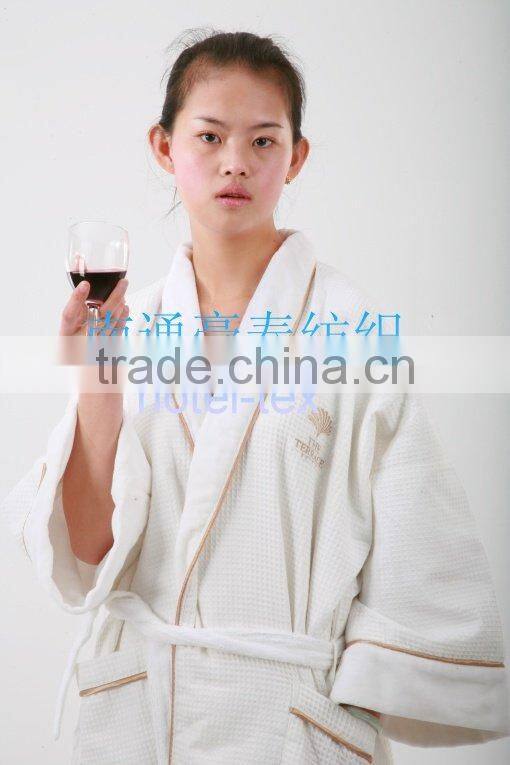 100% Cotton star hotel waffle Bathrobe