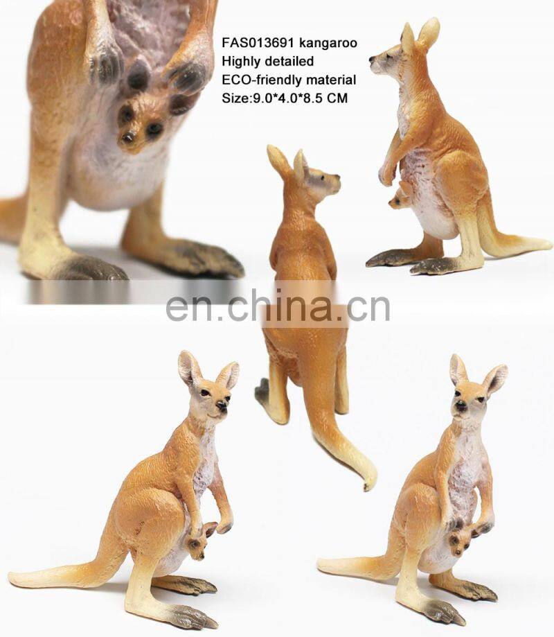 Bulk 3 kinds mixed vivid animal model plastic kangaroo toy