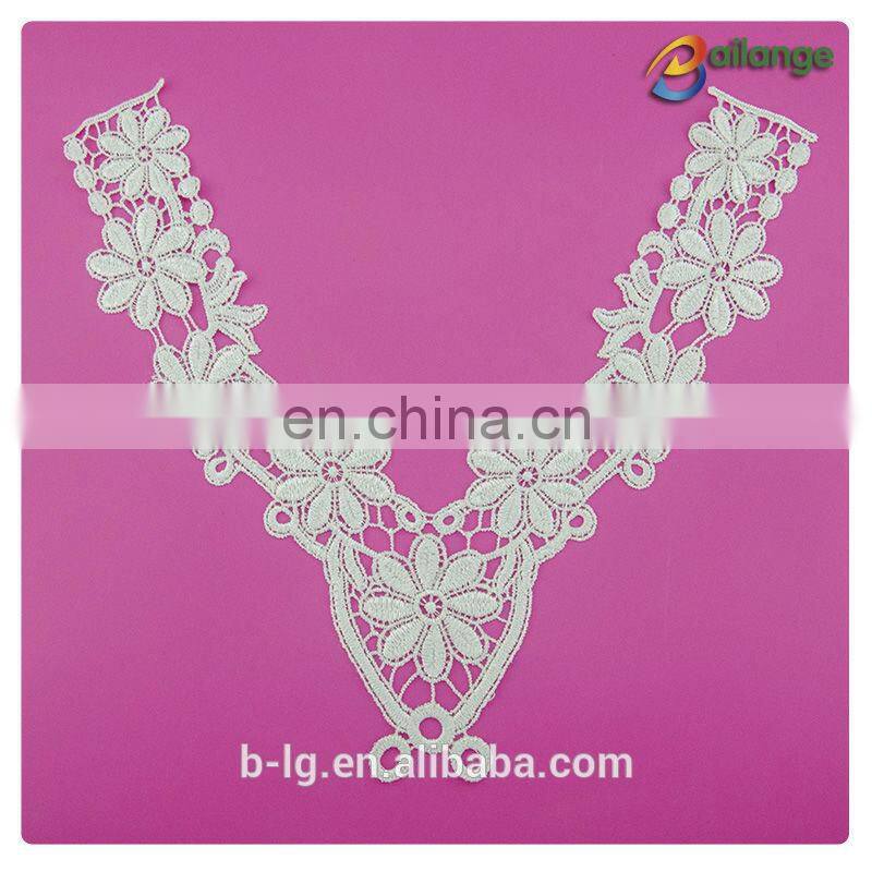 Lace Motif Embroidery lace neckline for wedding dress