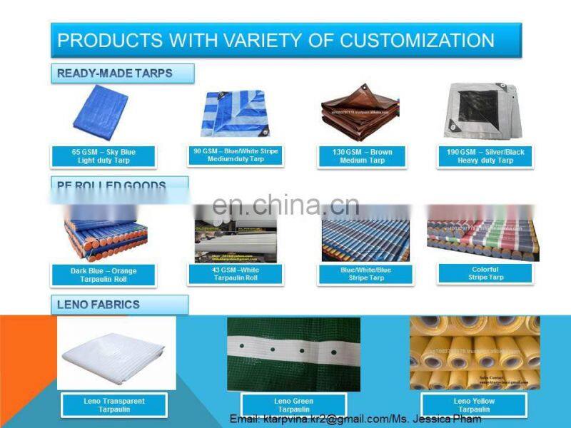 Leno PE tarpaulin, yellow color with micro perforations for waterproofing of low-slope roofing