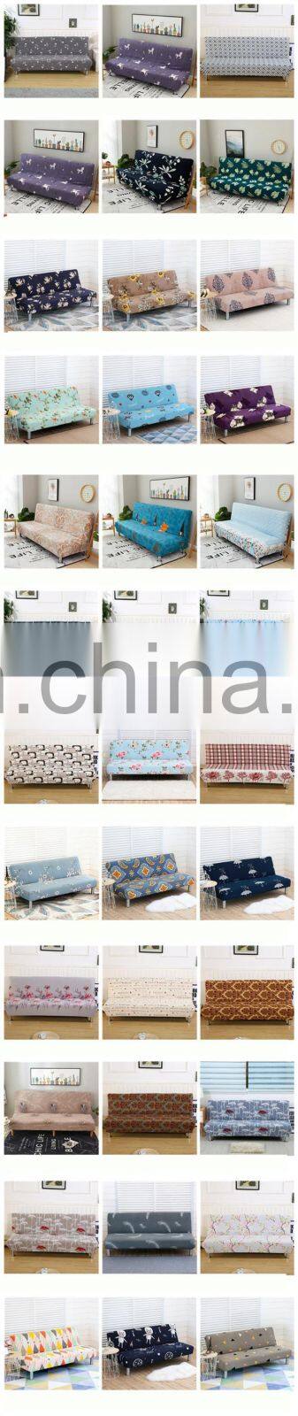Printed Sofa Bed Cover Futon Slipcover Full Folding Elastic Armless Sofa Protector Cover