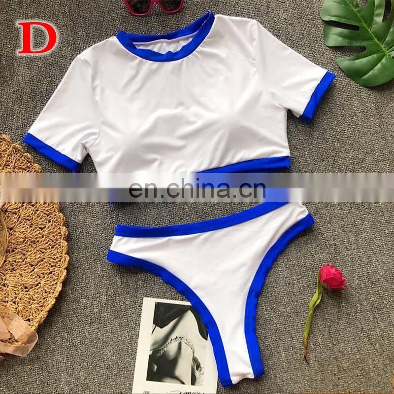 Knot crop top bikini 2019 Leopard swimwear women bathers Yellow brazilian swimsuit female T-shirt thong bikini sexy swimming new